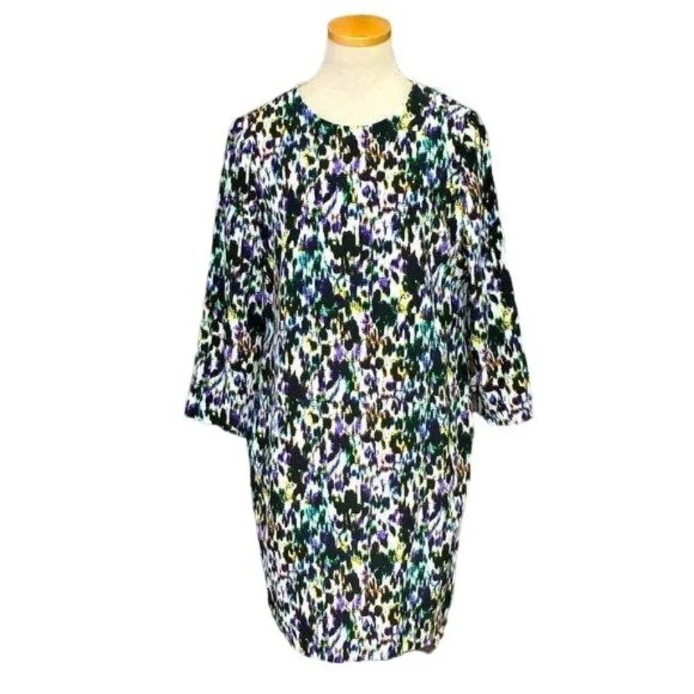 Erdem Dress Emma Sheath Silk Crepe Knee Length Floral Medium
